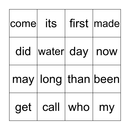 brown/gray words Bingo Card
