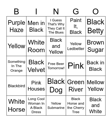 zColors 2.0 Bingo Card
