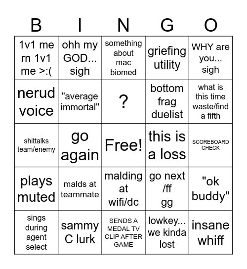 Bot Cheng Bingo Card