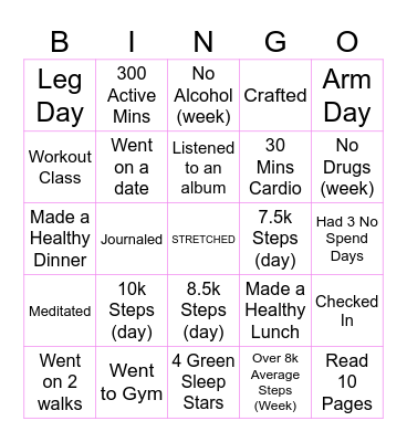 HOT GIRL BINGO Card