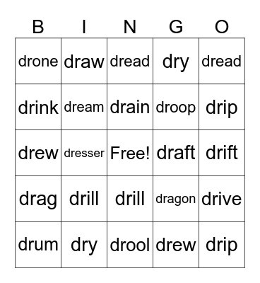 "Dr" Blend Bingo Card