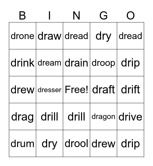 "Dr" Blend Bingo Card