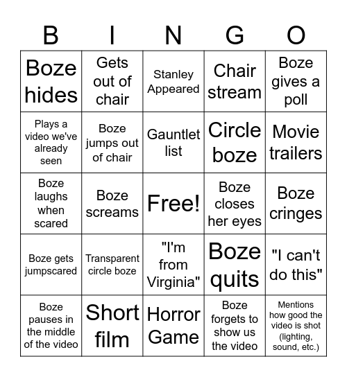 NMCX Bingo! Bingo Card