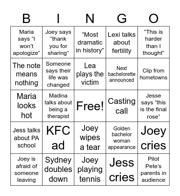 Women Tell All!!!! Bingo Card