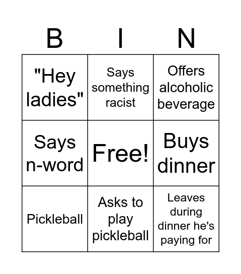 Xee! Bingo Card