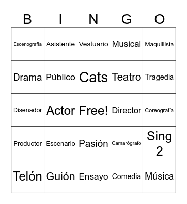 El Teatro Bingo Card
