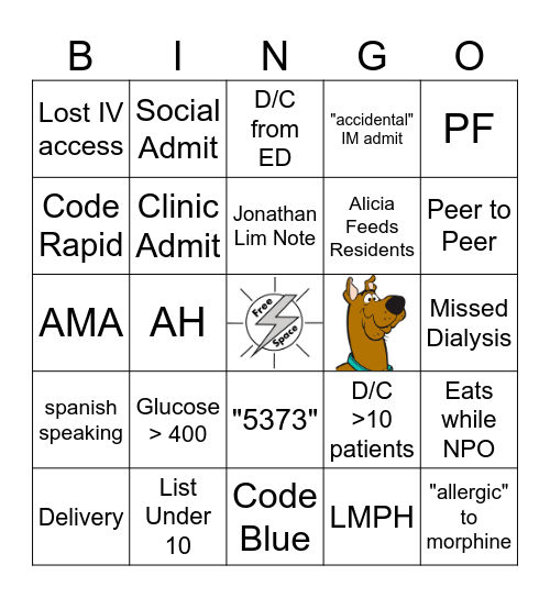 Day Team Bingo Card