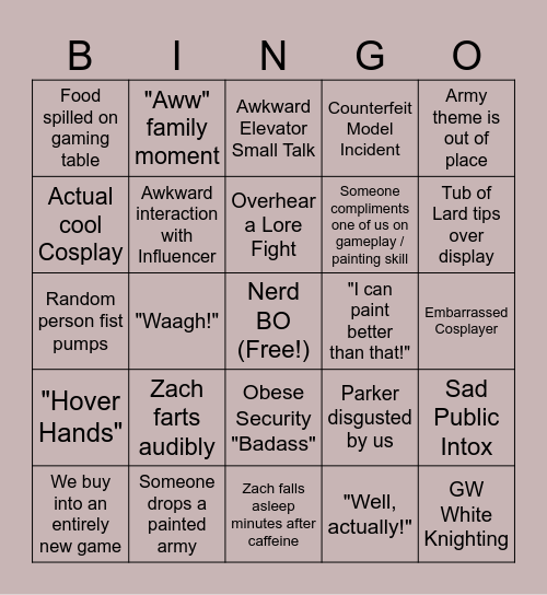 Adepticon Bingo - 2024 Edition Bingo Card