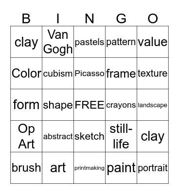 ART Bingo Card