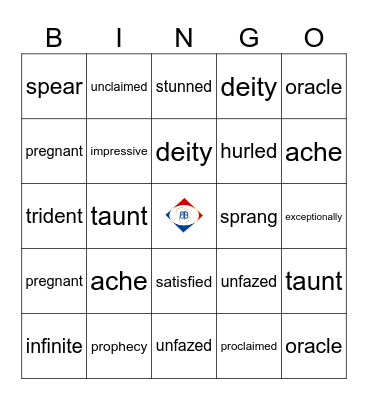 Lesson 2 Vocabulary Words Bingo Card