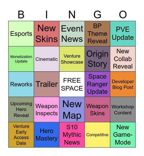 D E V E L O P E R   U P D A T E Bingo Card