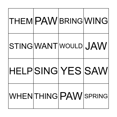 Bingo Card