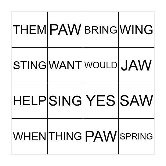 Bingo Card