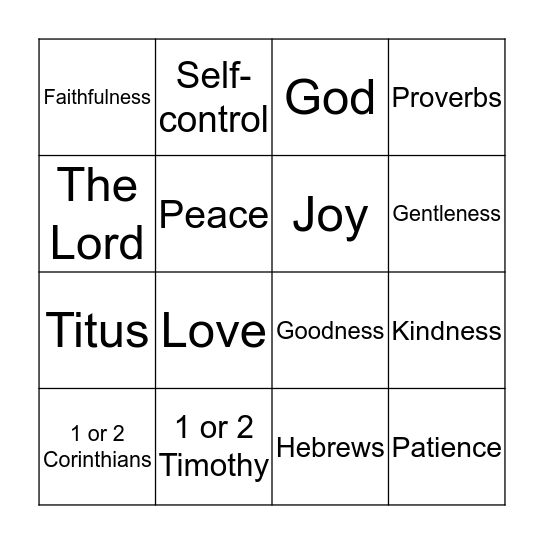 fruit of the spirit bingo  Bingo Card