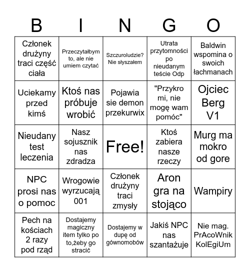 Wakacje w Altdorfie Bingo Card