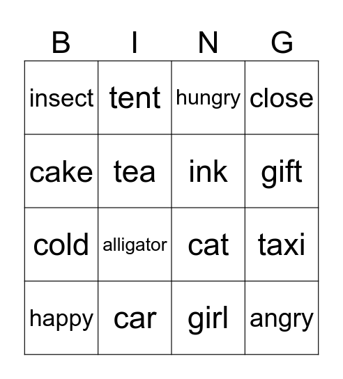 вводный 1 Bingo Card