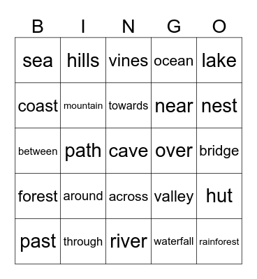 Klasa 4, Unit 6 Bingo Card