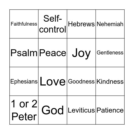 fruit of the spirit bingo  Bingo Card