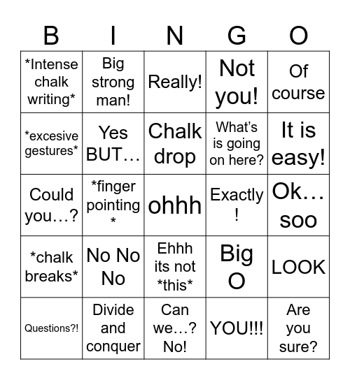 AaDS Bingo Card