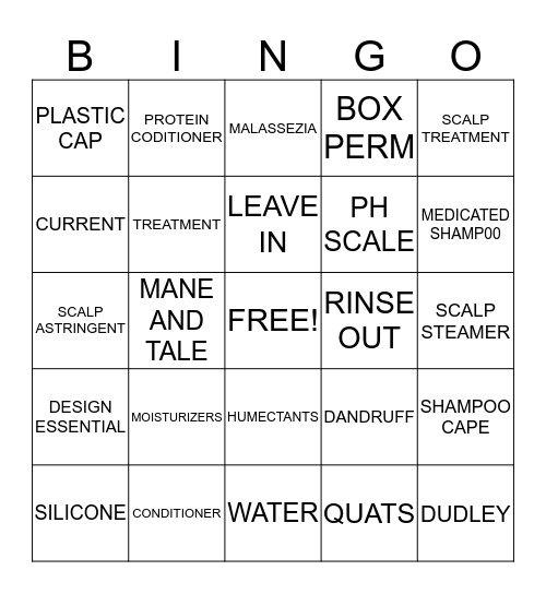 CONDITIONING Bingo Card