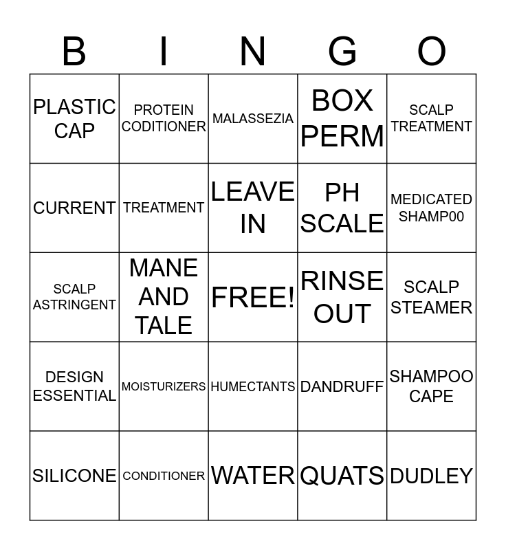 CONDITIONING Bingo Card