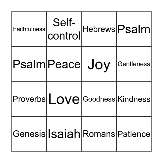 fruit of the spirit bingo  Bingo Card