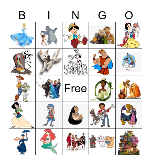 Disney Music #3 Bingo Card