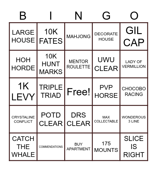 THINGS TO DO BEFORE DT Bingo Card