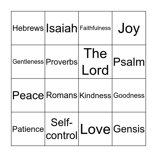 fruit of the spirit bingo  Bingo Card