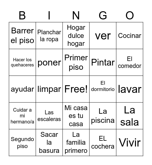 La casa Bingo Card