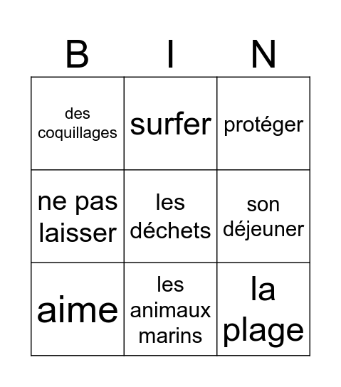 Dictée 22 mars 2024 Bingo Card