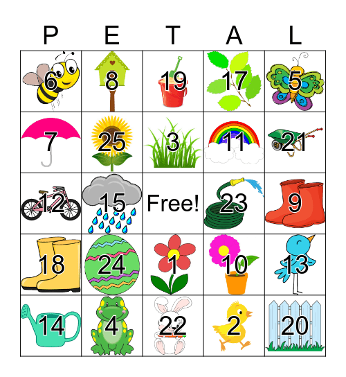 SPRING Bingo Card