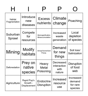 HIPPO Bingo Card