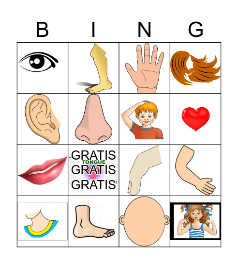 Body Bingo Card