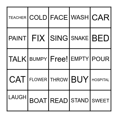 n    v   adj Bingo Card