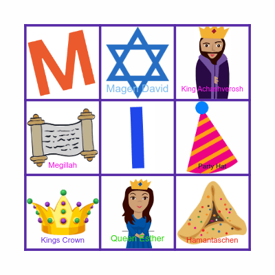 PURIM BINGO Card