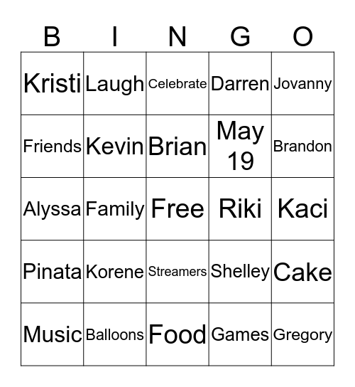 Happy Birthday Paw Paw Bingo Card