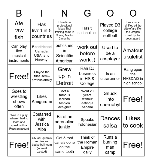 $Local Team BINGO Card