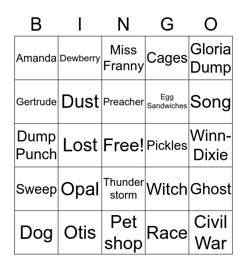 winn-dixie Bingo Card