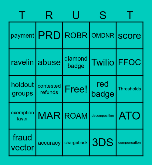 Trust BINGO Card