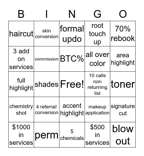 ULTA Beauty Bingo Card