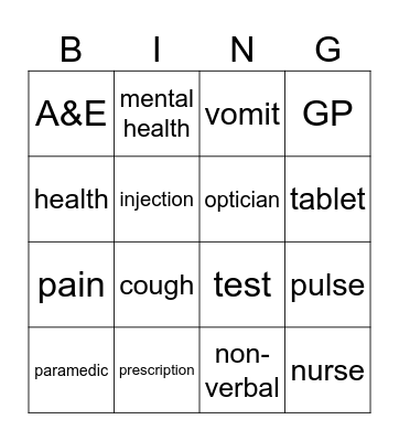 Medical Signs! Bingo Card