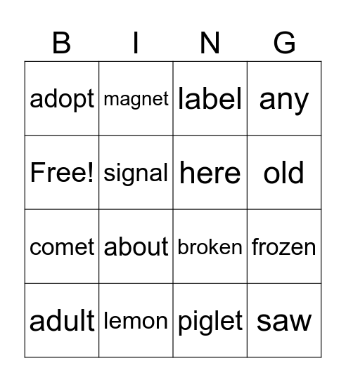 Bingo Card