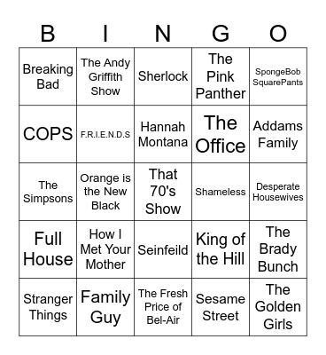 Musical Bingo Card