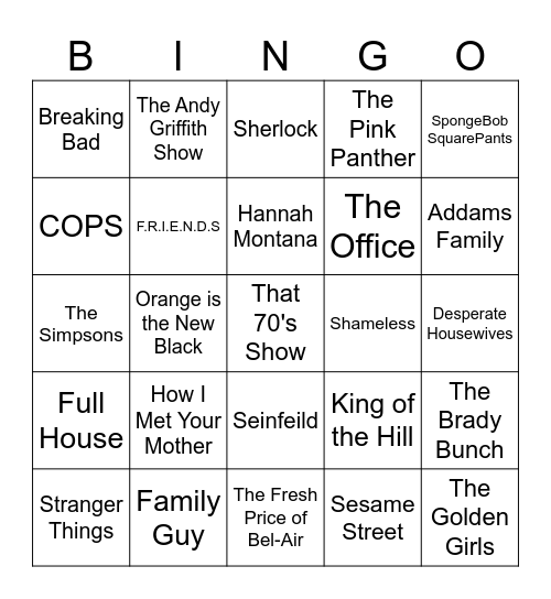 Musical Bingo Card