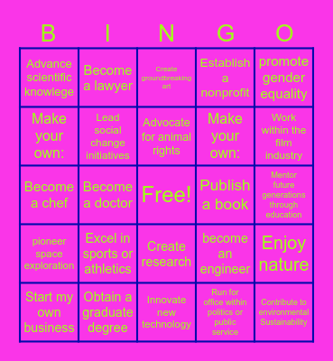 EmpowerHer Bingo Card