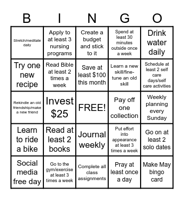 April 2024 Bingo Card