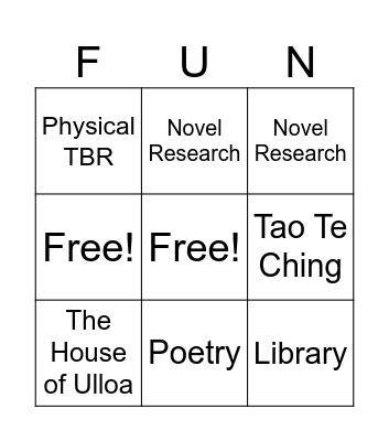TBR Bingo Apr-May Bingo Card
