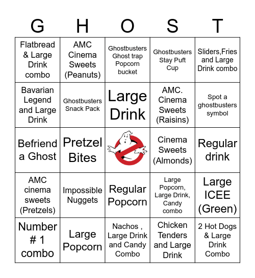 Ghostbusters Bingo Card