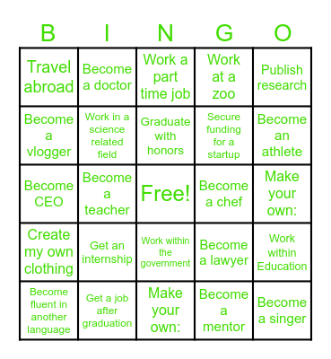 EmpowerHer Bingo Card